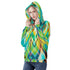 Women's Allover Print Zip-Up Hoodie - Zigzag