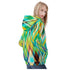 Women's Allover Print Zip-Up Hoodie - Zigzag