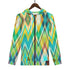 Women's Allover Print Zip-Up Hoodie - Zigzag