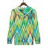 Women's Allover Print Zip-Up Hoodie - Zigzag