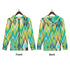 Women's Allover Print Zip-Up Hoodie - Zigzag