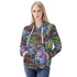 Women's Allover Print Zip-Up Hoodie - Graffiti