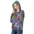 Women's Allover Print Zip-Up Hoodie - Graffiti