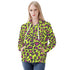 Women's Allover Print Zip-Up Hoodie - Neon Leopard