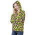 Women's Allover Print Zip-Up Hoodie - Neon Leopard