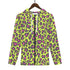 Women's Allover Print Zip-Up Hoodie - Neon Leopard