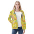 Women's Allover Print Zip-Up Hoodie - Bohemian Blossoms