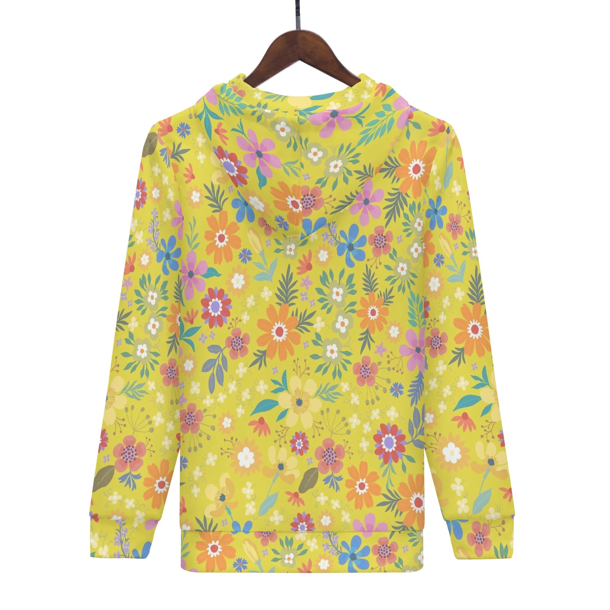 Women's Allover Print Zip-Up Hoodie - Bohemian Blossoms