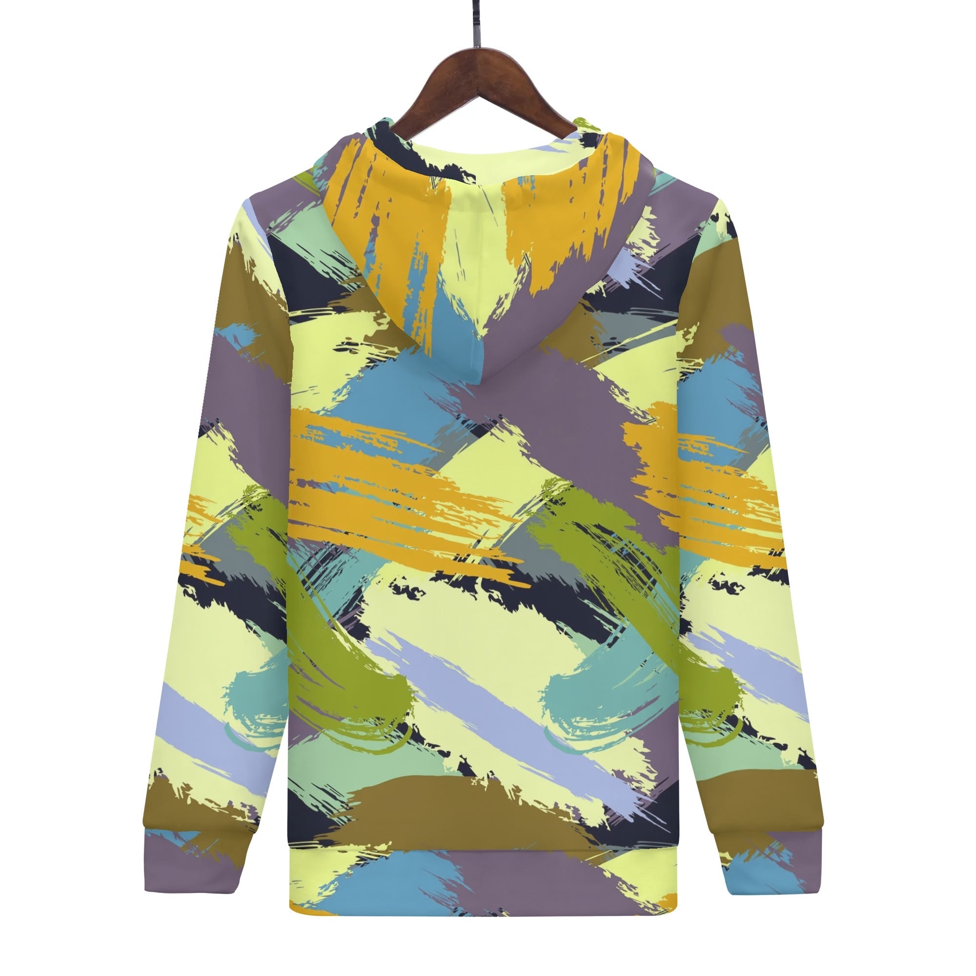 Women's Allover Print Zip-Up Hoodie - Paint