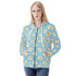 Women's Allover Print Zip-Up Hoodie - Daisy Dots