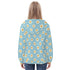 Women's Allover Print Zip-Up Hoodie - Daisy Dots