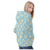 Women's Allover Print Zip-Up Hoodie - Daisy Dots