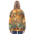 Women's Allover Print Zip-Up Hoodie - Geometric Waves