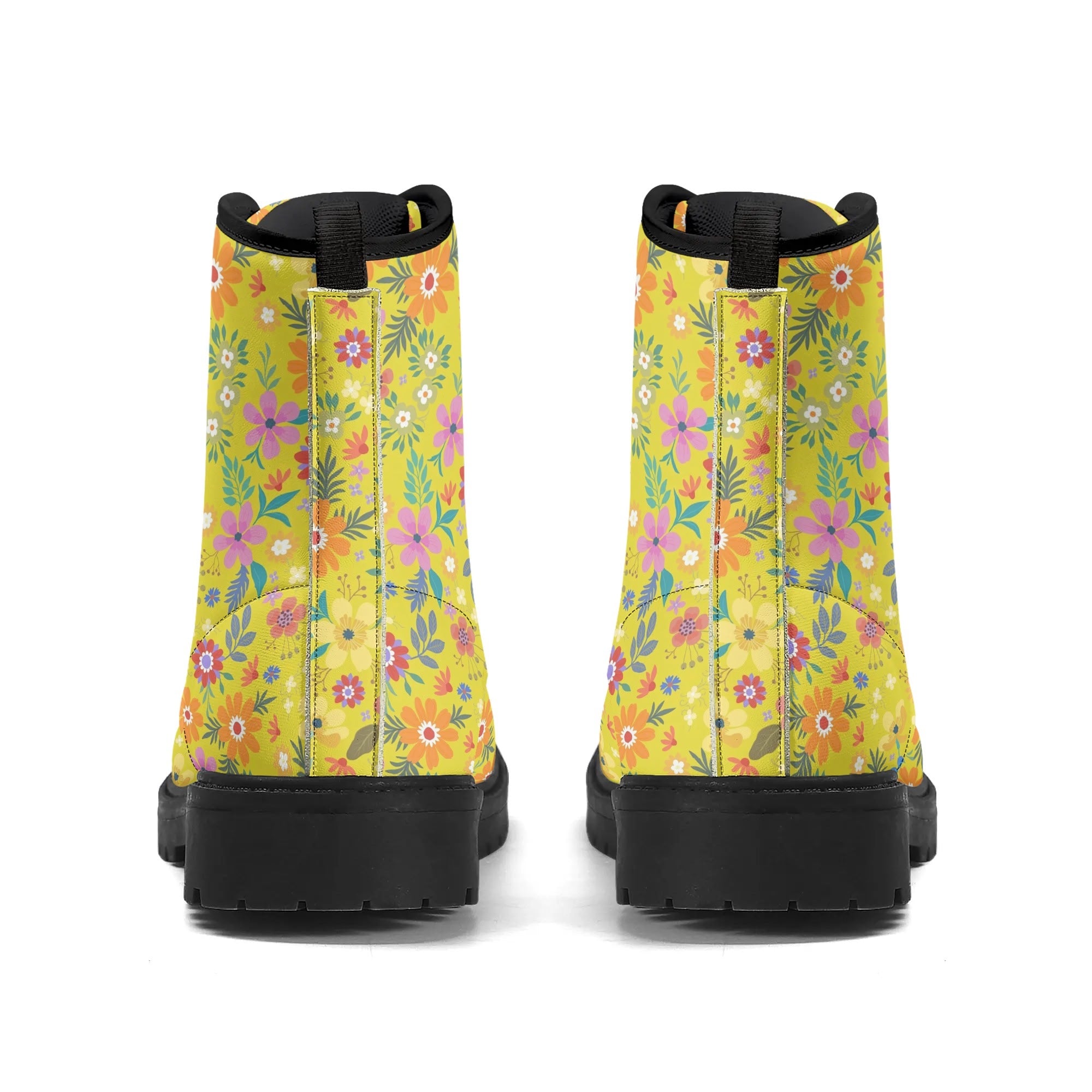 Women's Black Outsole Leather Boots - Bohemian Blossoms