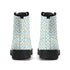 Women's Black Outsole Leather Boots - Blue Gingham Daisies