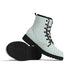 Women's Black Outsole Leather Boots - Blue Gingham Daisies