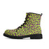 Women's Black Outsole Leather Boots - Neon Leopard