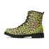 Women's Black Outsole Leather Boots - Neon Leopard