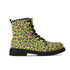 Women's Black Outsole Leather Boots - Neon Leopard