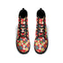 Women's Black Outsole Leather Boots - Japanese Flowers