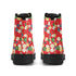 Women's Black Outsole Leather Boots - Japanese Flowers