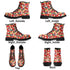 Women's Black Outsole Leather Boots - Japanese Flowers