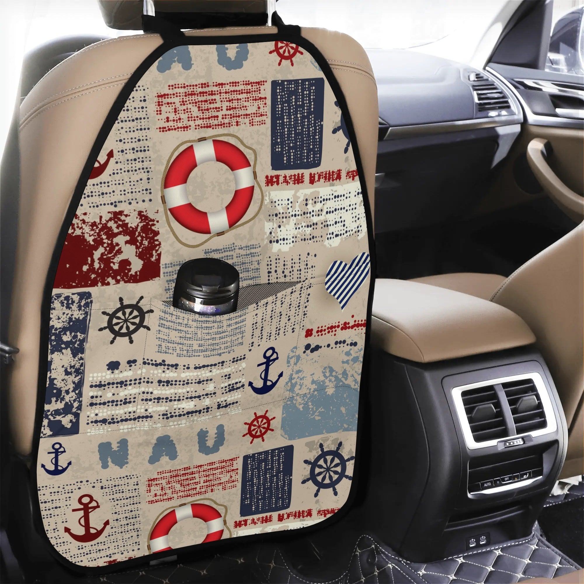 Car Back Seat Organizer - Nautical