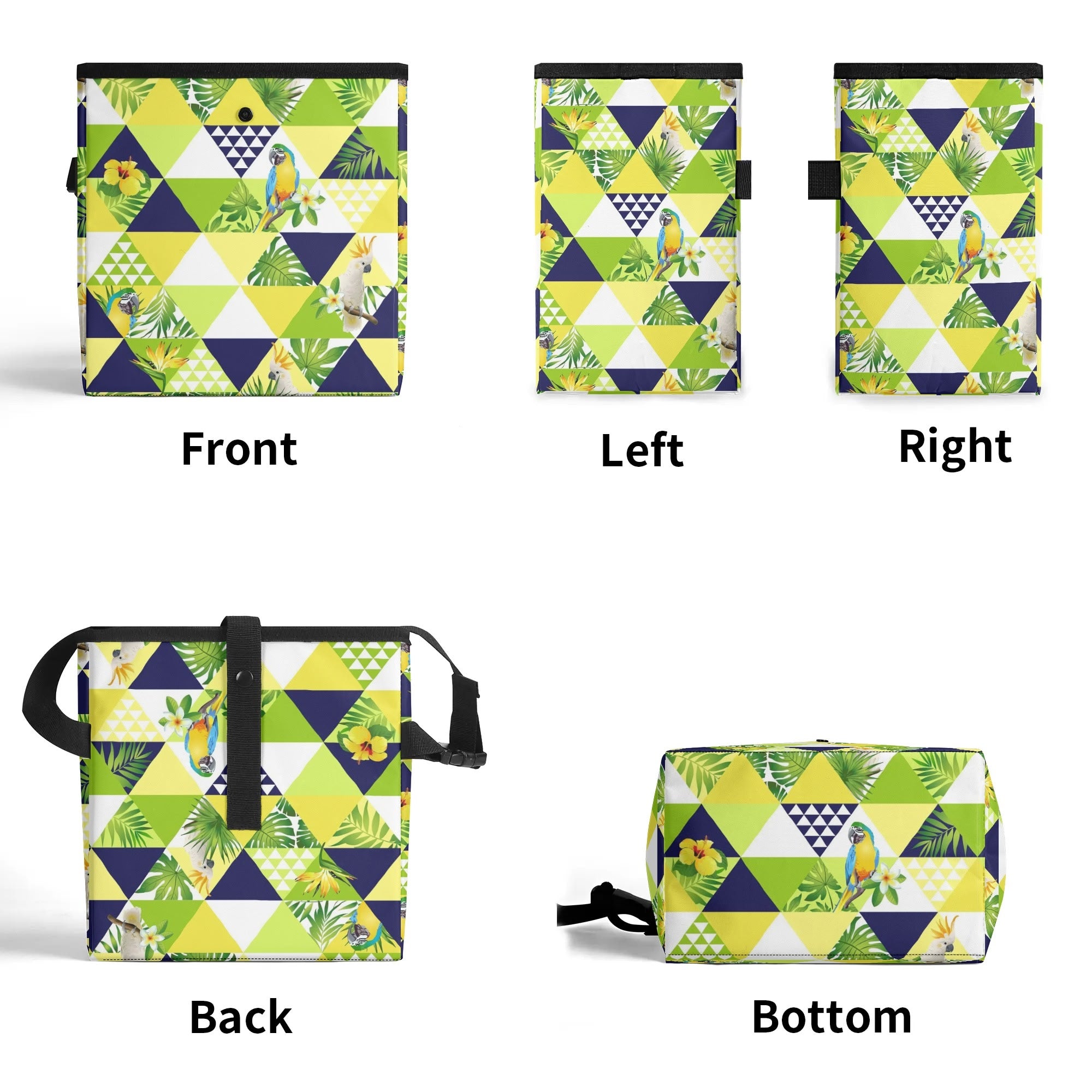 300D Hanging Trash Container/Storage Bag -  Tropical Triangles