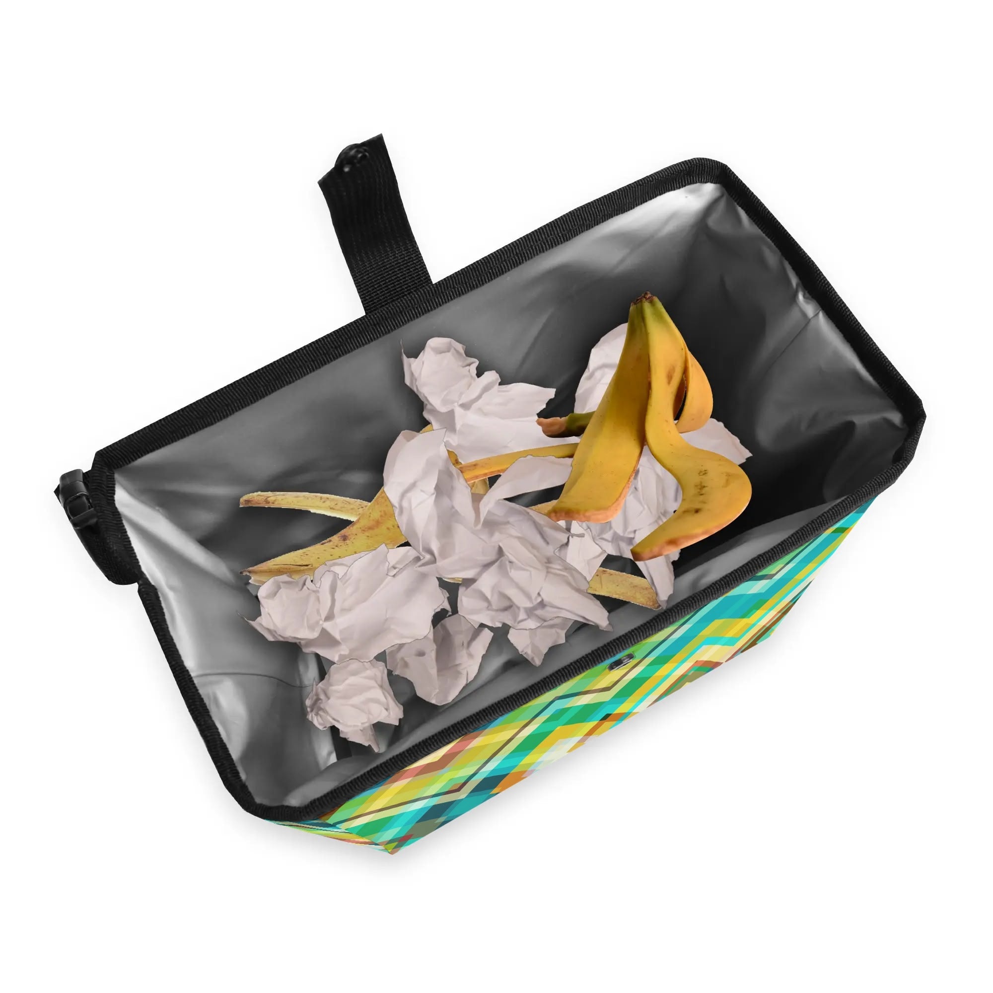 300D Hanging Trash Container/Storage Bag -  Zigzag