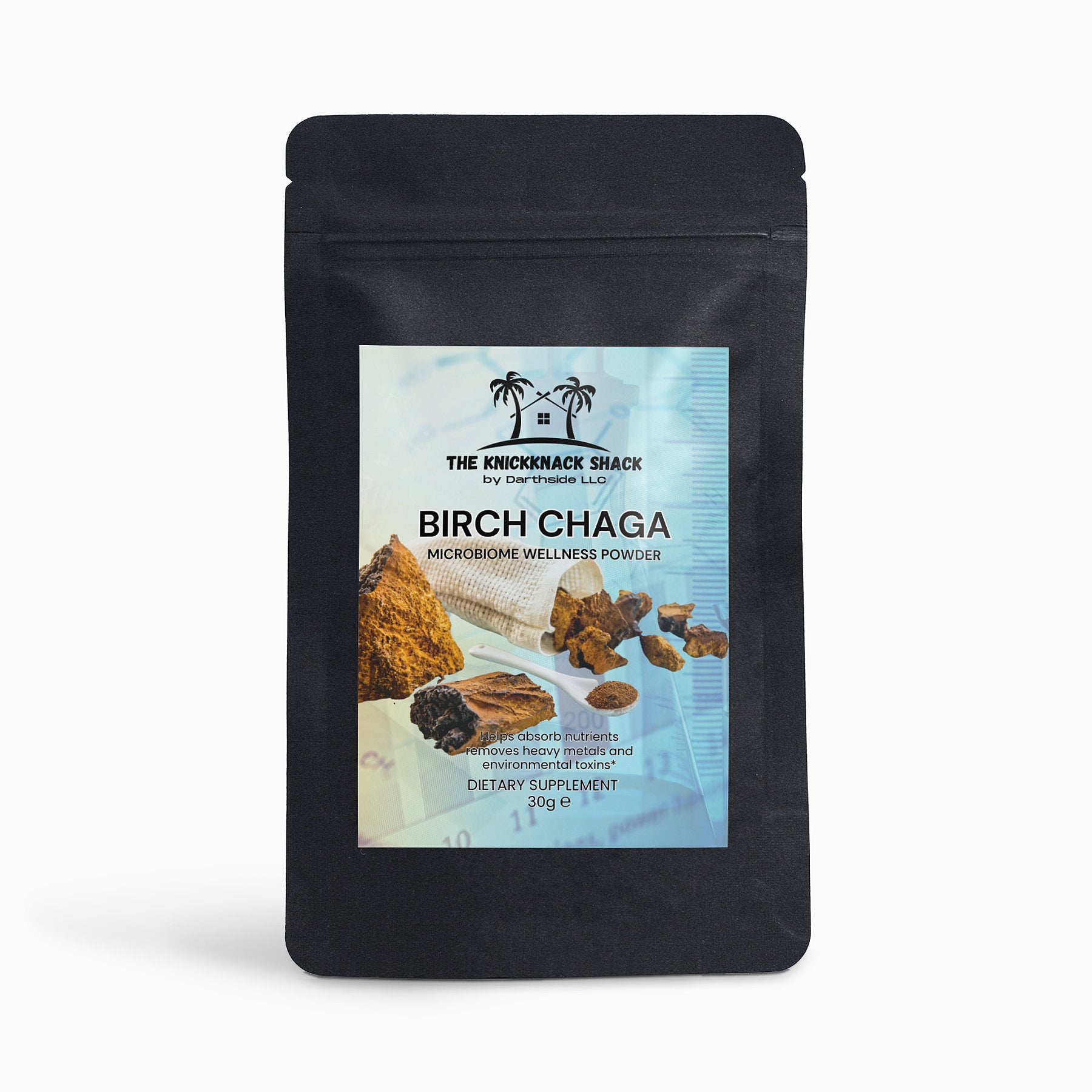 Polvo de bienestar del microbioma Chaga de abedul