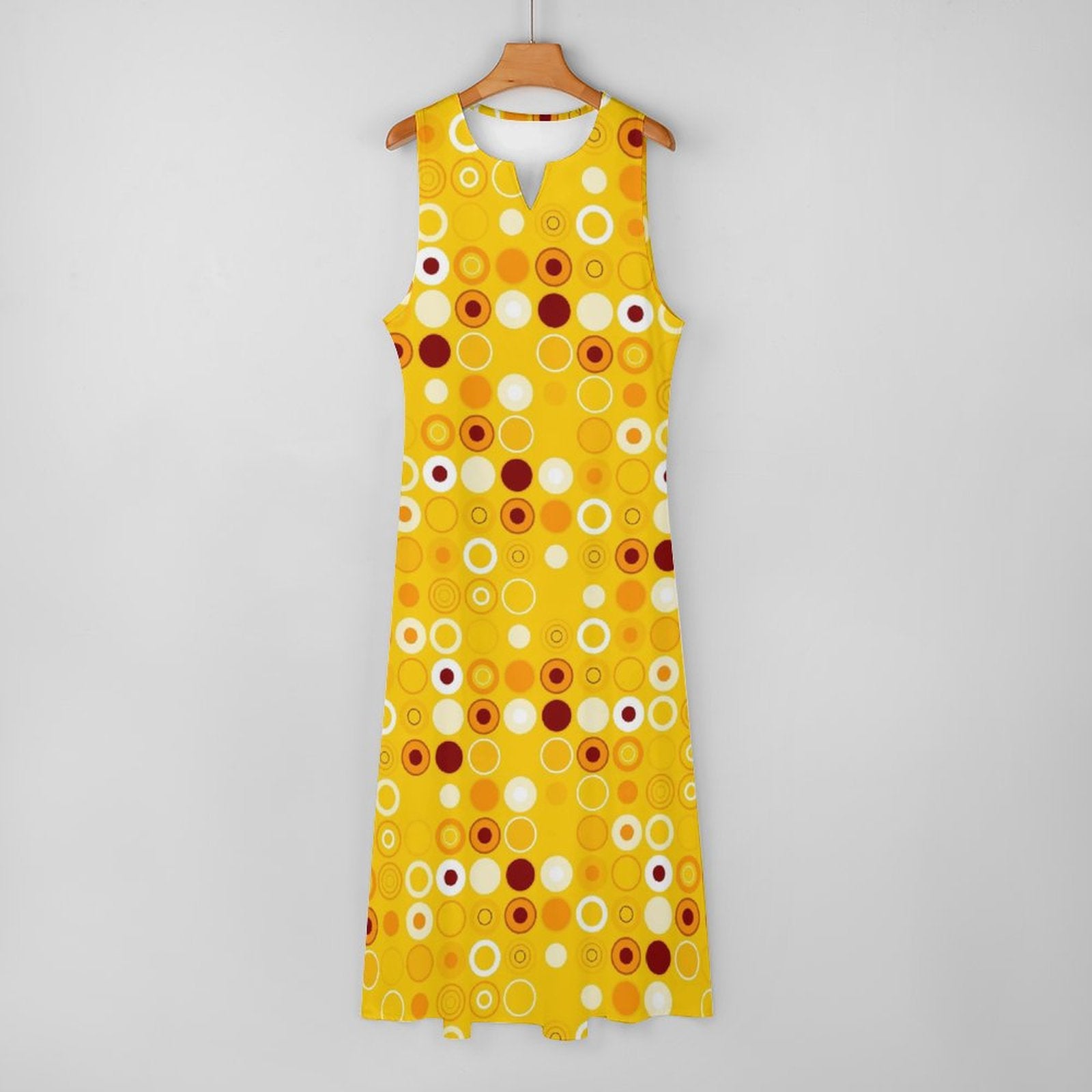 Sleeveless Ankle-Length Shift Dress - Disco Dots