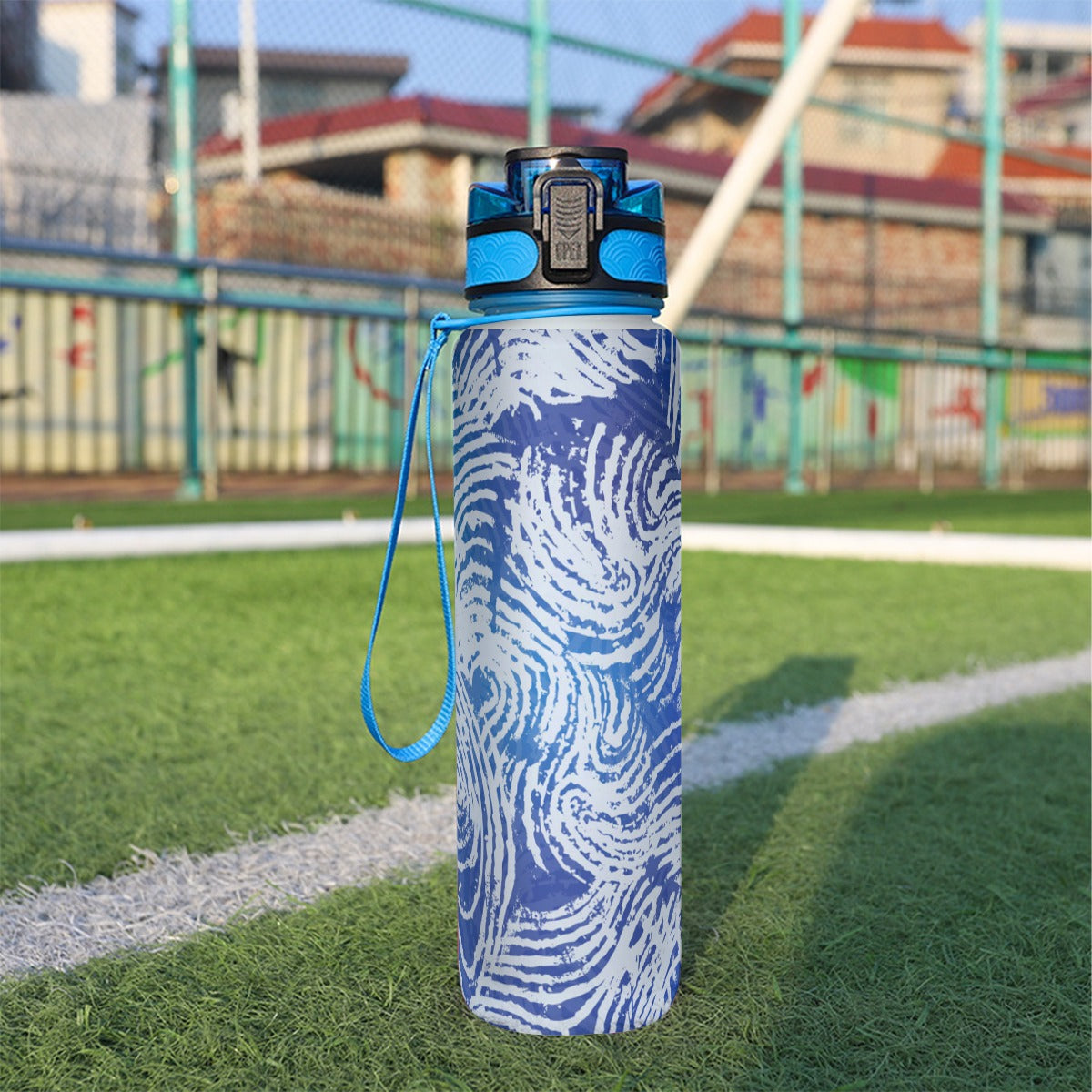 Bouteille d'eau de sport filtrée de 32 oz - Empreintes digitales