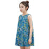 Kid's Sleeveless Cotton Swing Dress - Lace Butterflies (Blue)