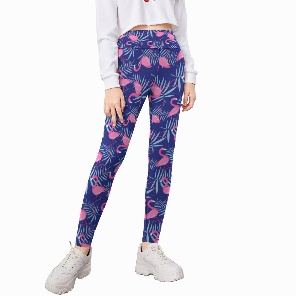 Kids' Printed Leggings - Flamingo Frolic