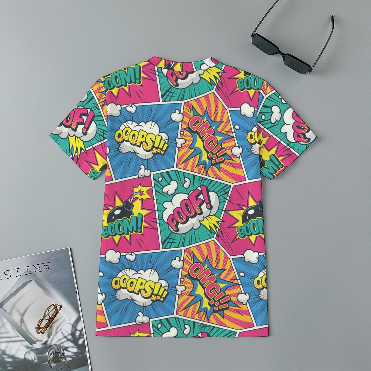 Kids 180GSM Cotton All-Over Print T-Shirt - Boom Boom Pow!