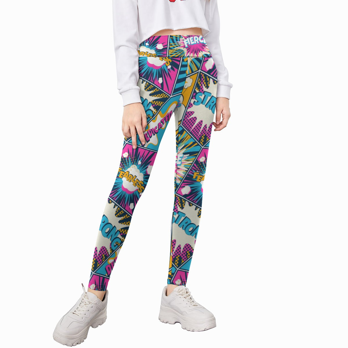 Kids' Printed Leggings - Fierce and Fearless