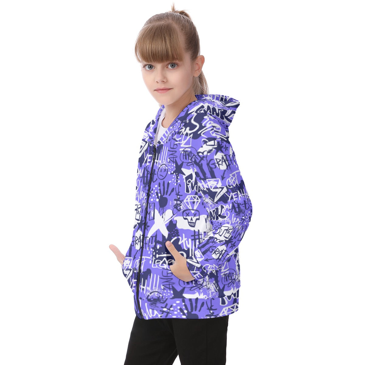 Kid's Heavy Fleece Zip Up Hoodie - Urban Art