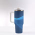 40oz Stainless Steel "Stanley" Tumbler With Handle - Blue Wave