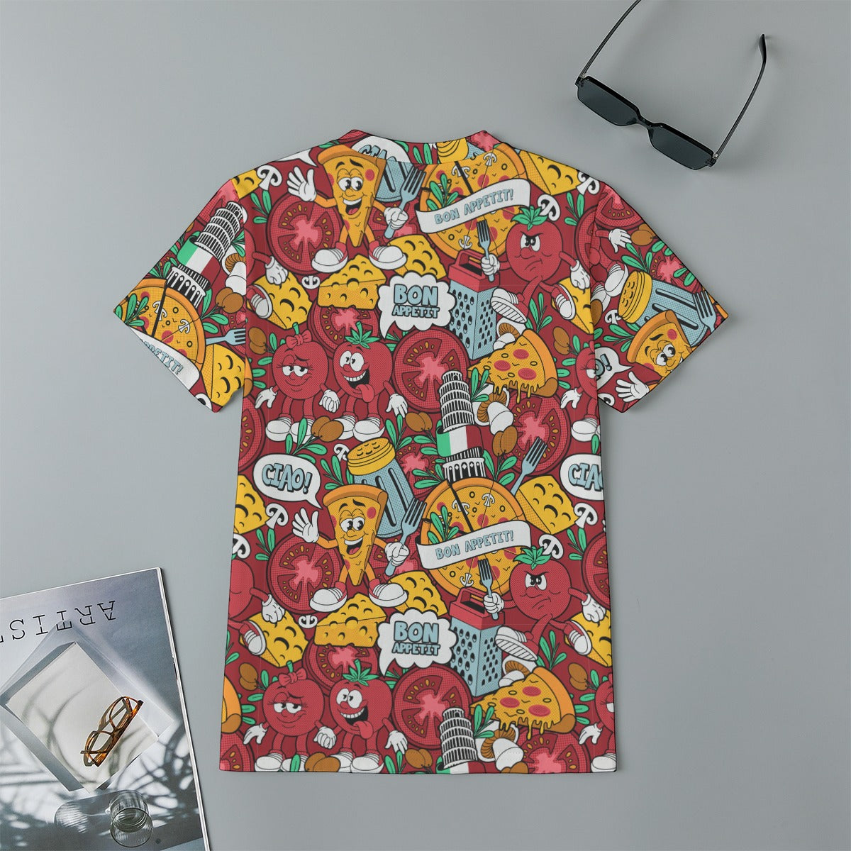 Kids 180GSM Cotton All-Over Print T-Shirt - Pizza'more