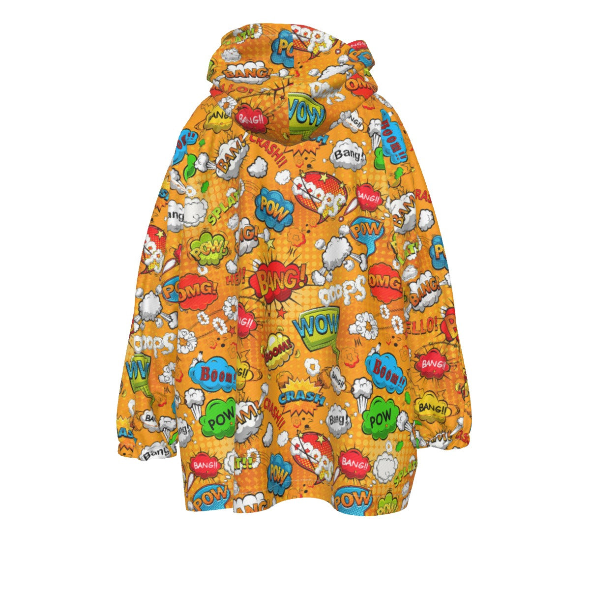 Kid's Sherpa Fleece Hoodie Blanket - Comic Book Chaos