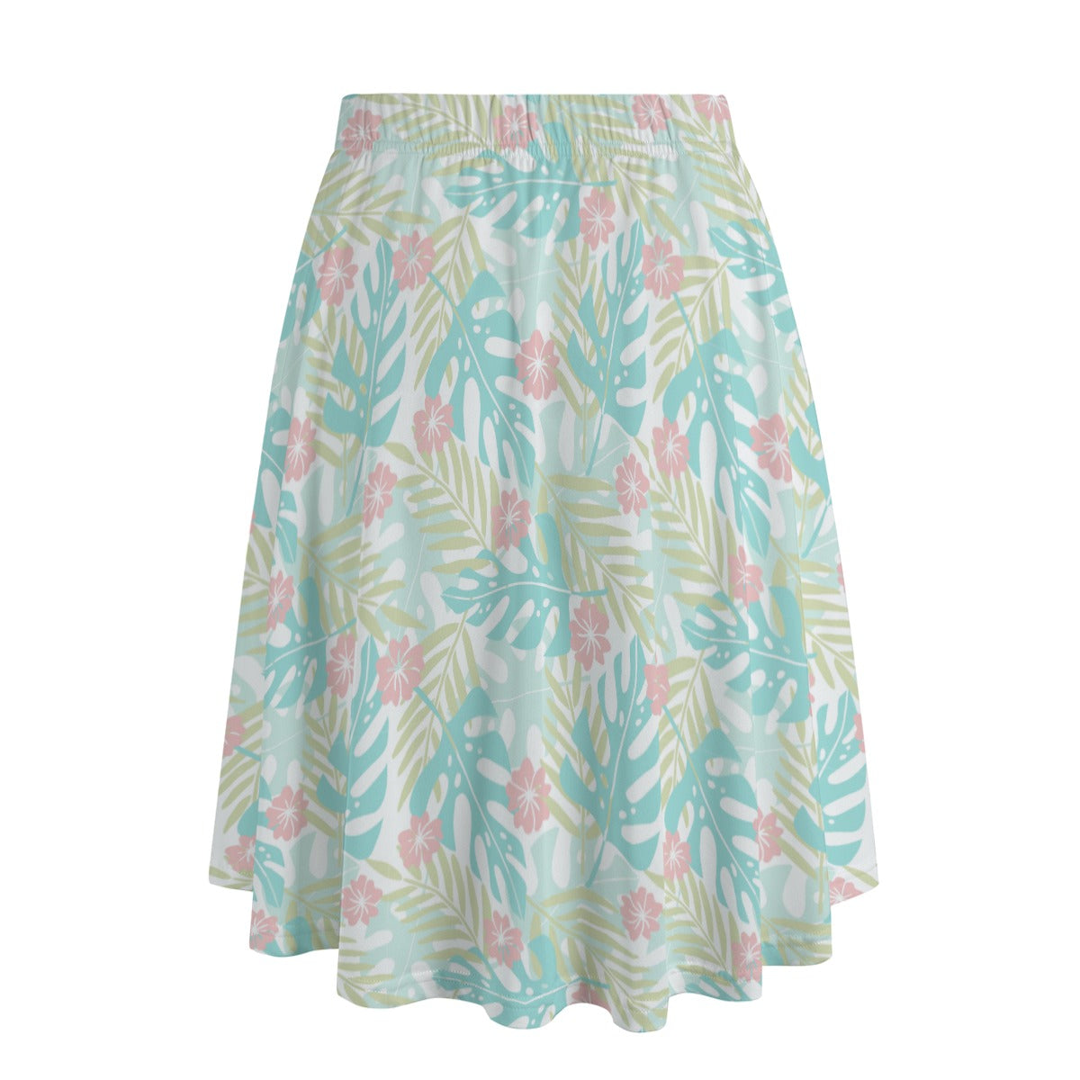 Printed Maxi Skirt with Pockets - Tropical Print in Pastels