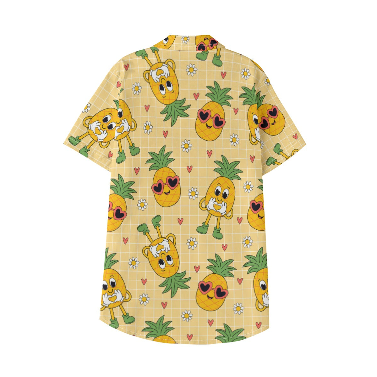 Kid's 115GSM Cotton Poplin Hawaiian Shirt - Pineapple Love