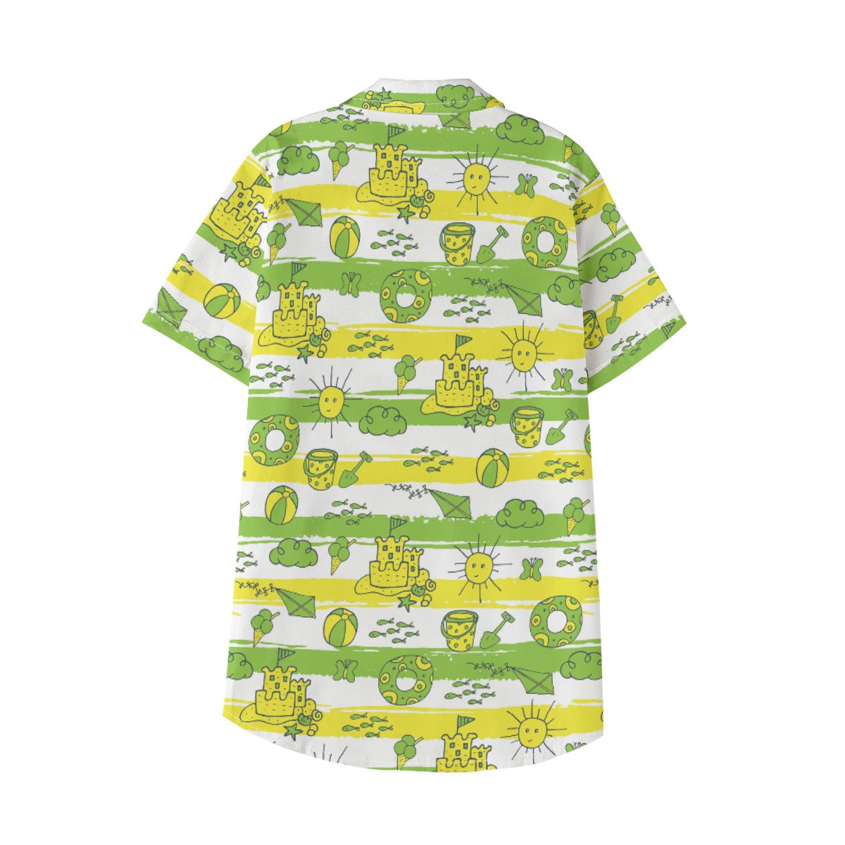 Kid's 115GSM Cotton Poplin Hawaiian Shirt - A Day at the Beach