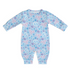 All-Over Print Long-Sleeve Baby Romper - Cute As A Button in Blue