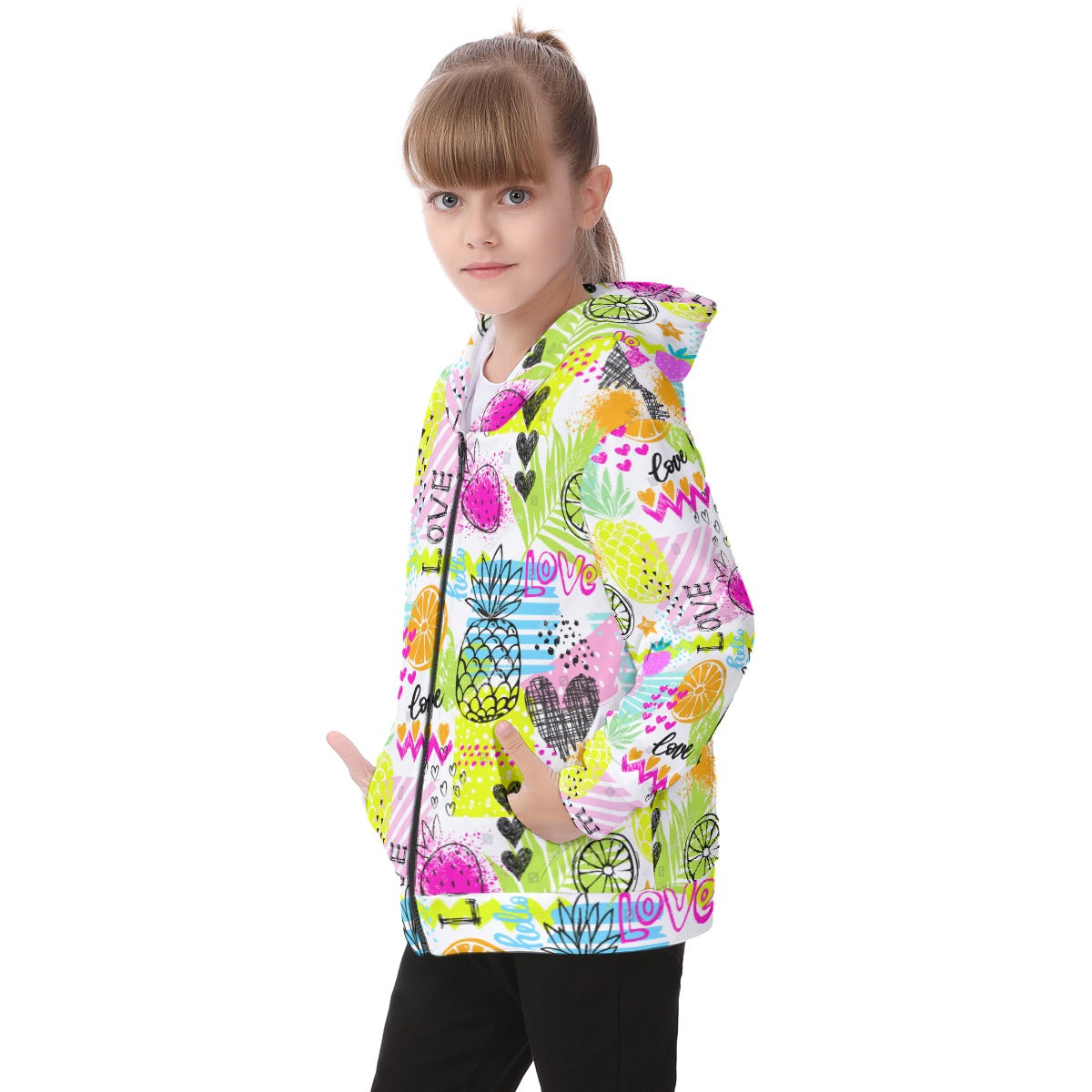 Kid's Heavy Fleece Zip Up Hoodie - Doodle Pop