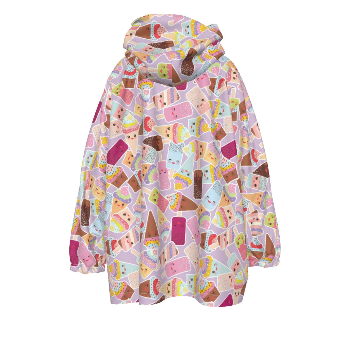 Kid's Sherpa Fleece Hoodie Blanket - I Scream for Ice Cream