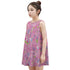 Kid's Sleeveless Cotton Swing Dress - Live Laugh Love (Pink)