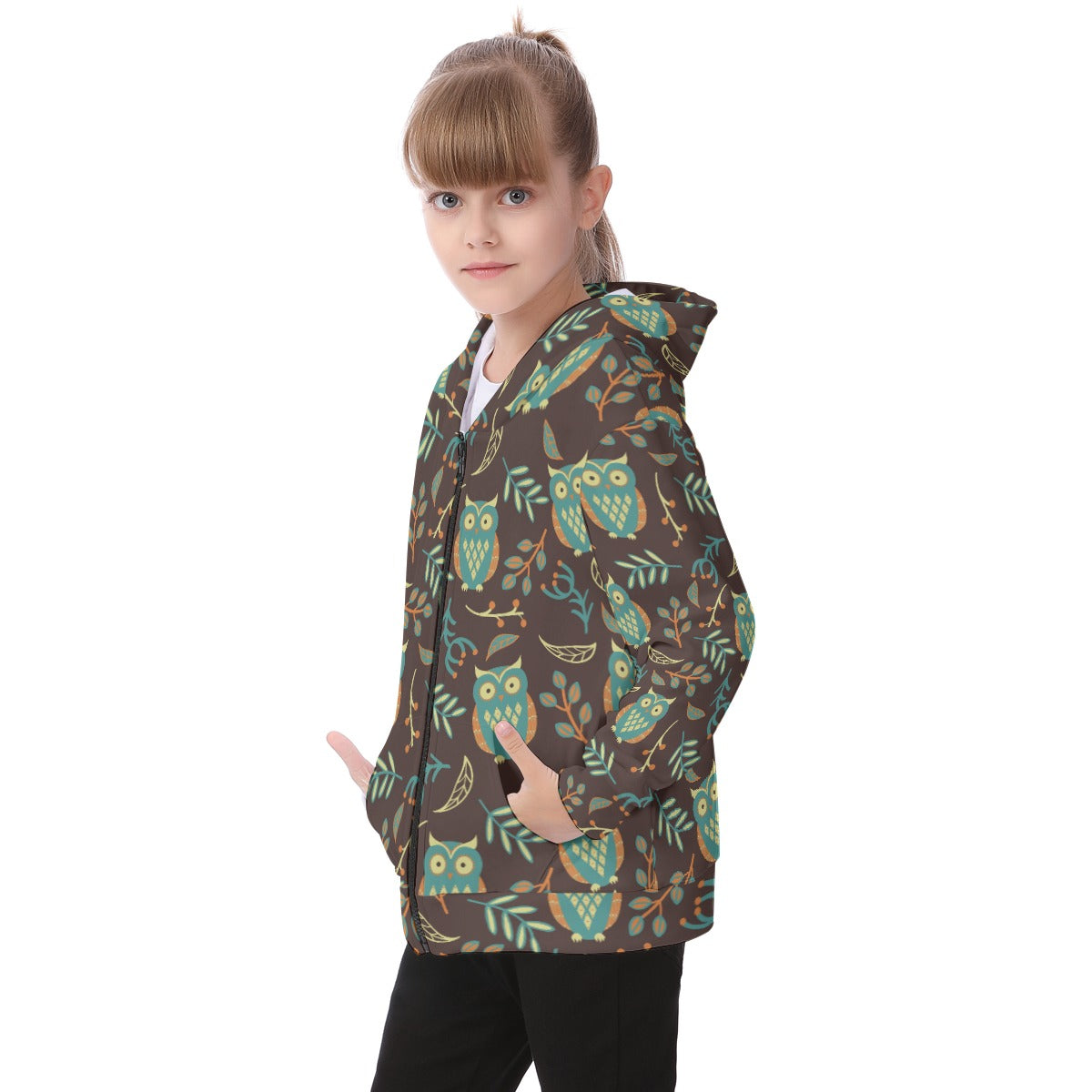 Kid's Heavy Fleece Zip Up Hoodie - Owl Be Your Friend