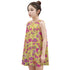 Kid's Sleeveless Cotton Swing Dress - Live Laugh Love (Yellow)