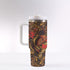 40oz Stainless Steel "Stanley" Tumbler With Handle - Crimson Sky